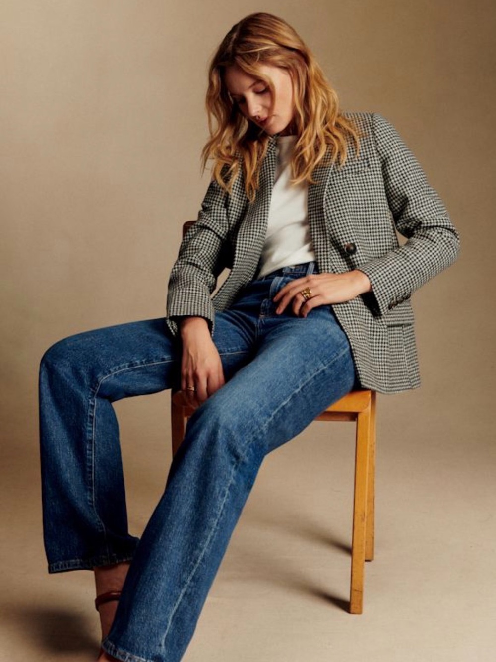 Jacket - Olive Green Double-Breasted Women's Blazer